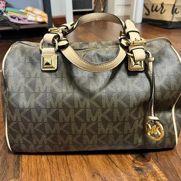 Michael Kors Grayson Signature Satchel – Dark Brown/Beige - Picture 15 of 15